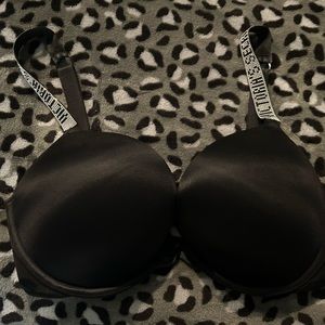 Victoria's Secret Black Bra Bling Straps  34DD NWOT